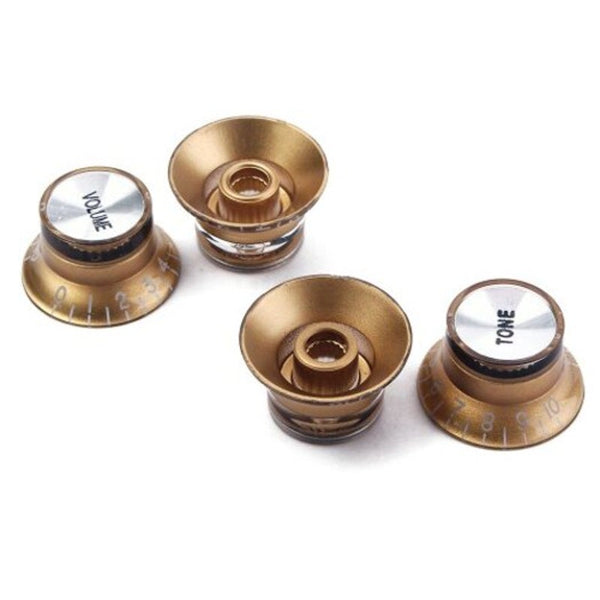 Set Yellow Silver Top Hat Knob For Gibson Les Paul Multi Guitar Parts