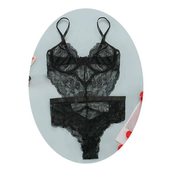 Lace Sheer Floral Backless Bodysuit Open Crotch Teddy Lingerie Women Bodysuits