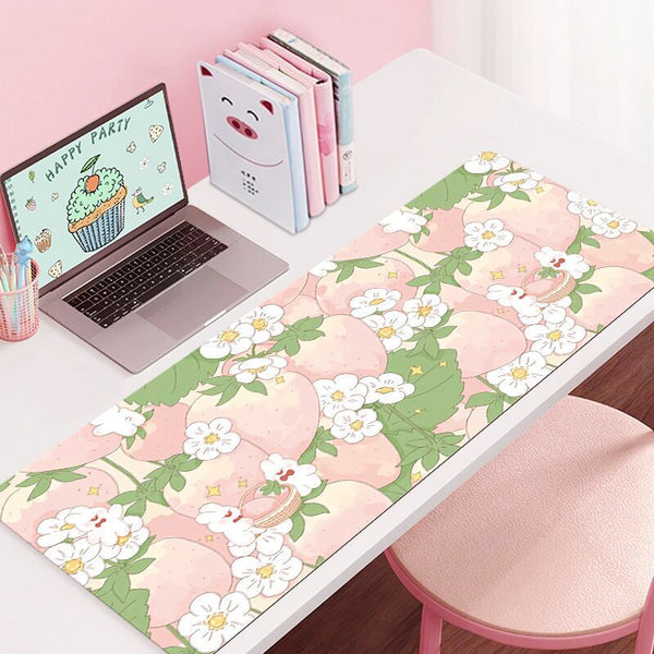 Floral Large Mousepad Desk Pad Office Rubber Mouse Pads & Wrist Rests