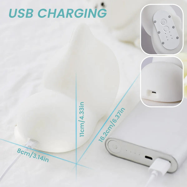 Led Pear Fruit Cat Silicone Rechargeable Dimming Night Light Night Lights