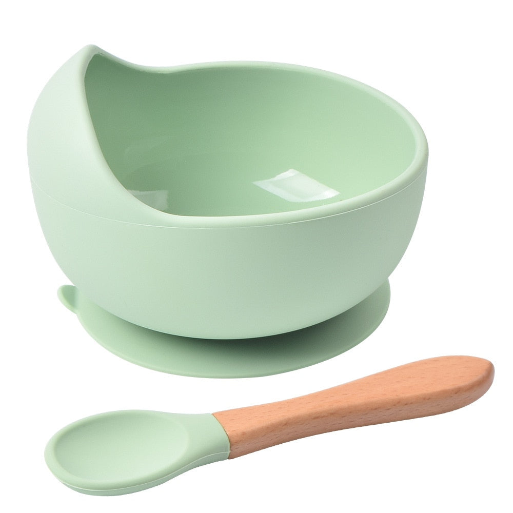 Silicone Baby Feeding Bowl Tableware For Kids Waterproof Suction With Spoon Baby Feeding Sets