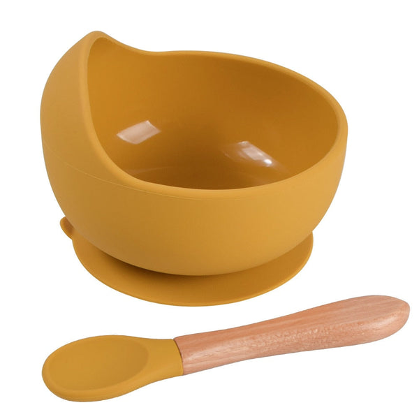 Baby Feeding Sets Silicone Baby Feeding Bowl Tableware For Kids Waterproof Suction With Spoon