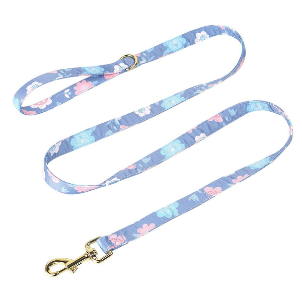 Flower Printed Dog Collar Floral Harness Leash Set For Small To Large Dogs Harnesses
