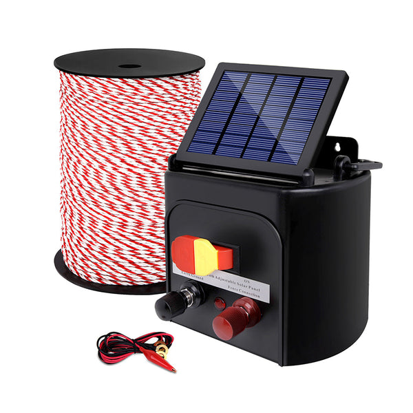 Giantz Electric Fence Energiser 3Km Solar Powered Energizer Charger + 500M Tape Electric Fencing
