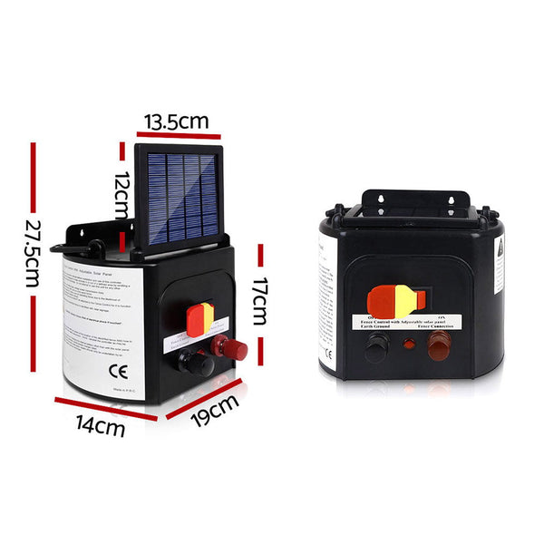 Giantz 3Km Solar Electric Fence Charger Energiser Electric Fencing