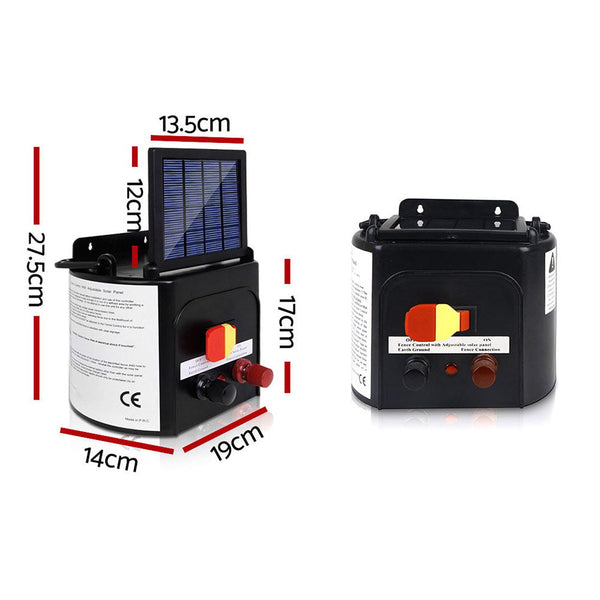 Giantz 5Km Solar Electric Fence Charger Energiser Electric Fencing
