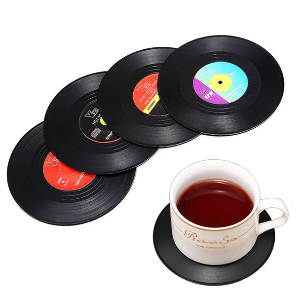 2Pcs Heat-Resistant Coasters Placemats Silicone Records