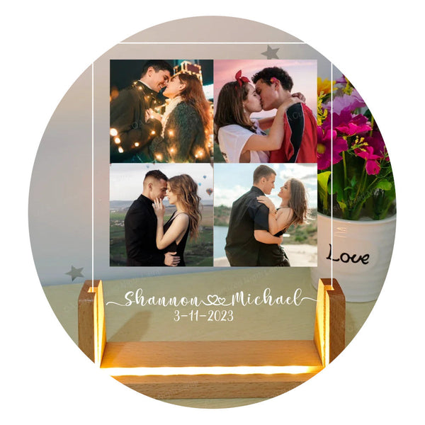 Valentine's Day Gifts For Couples Customer Engagement Frame Anniversary Personalized Acrylic Night Lamp Night Lights