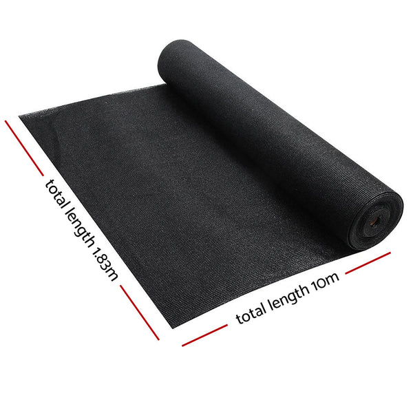 Instahut 1.83 X 10M Shade Sail Cloth Black Shade Sails