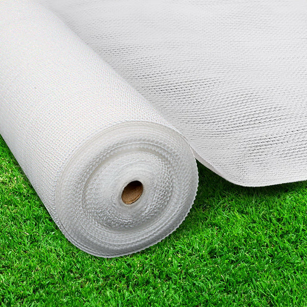 Instahut 3.66X10m 50% Uv Shade Cloth Shadecloth Sail Garden Mesh Roll Outdoor White Shade Sails