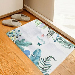 Cartoon Casual Printing Non Slip Carpet Comfortable Polyester Mat Multi A W16 X L24 Inch