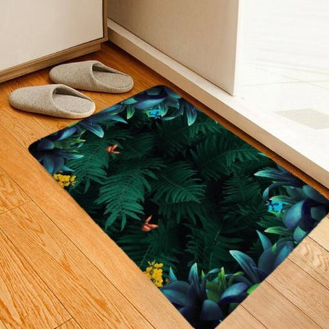 Personalized Plant Printing Carpet Home Leisure Mat Multi A W16 X L24 Inch