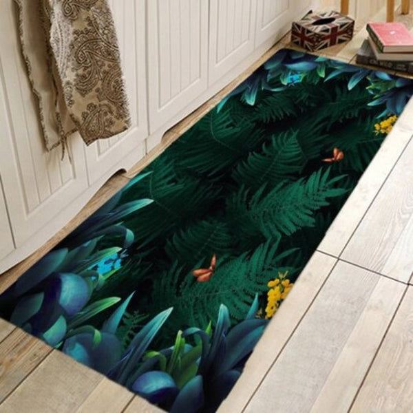 Personalized Plant Printing Carpet Home Leisure Mat Multi A W16 X L24 Inch