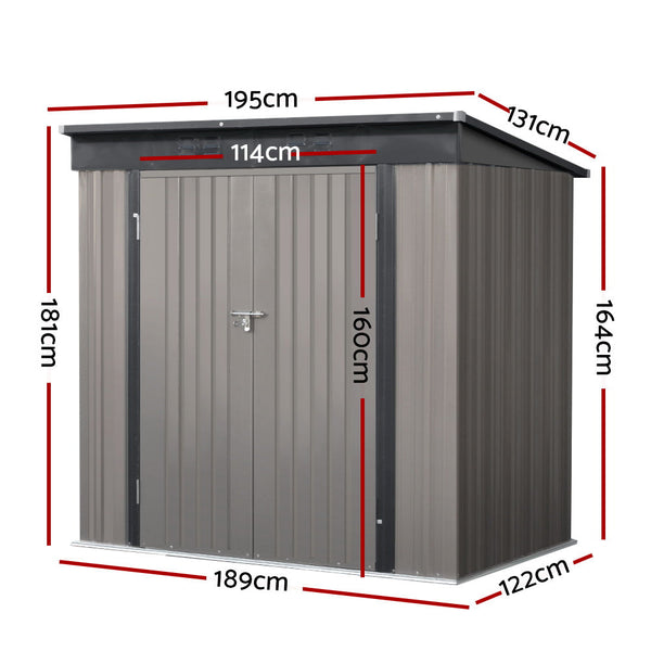Giantz Garden Shed 1.95X1.31M Sheds Outdoor Storage Steel Workshop House Tool Double Door Sheds Summerhouses Carports