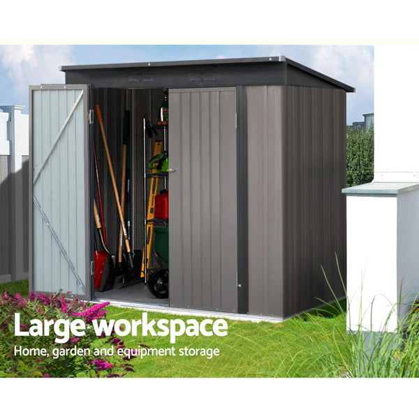 Giantz Garden Shed 1.95X1.31M Sheds Outdoor Storage Steel Workshop House Tool Double Door Sheds Summerhouses Carports