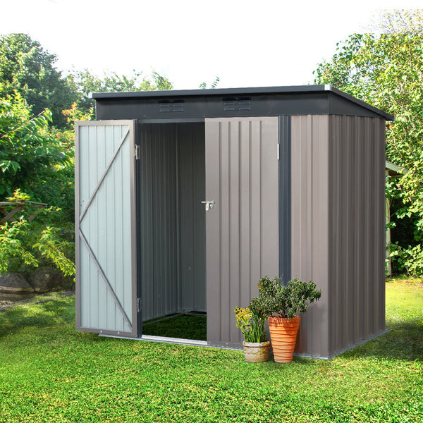 Giantz Garden Shed 1.95X1.31M Sheds Outdoor Storage Steel Workshop House Tool Double Door Sheds Summerhouses Carports