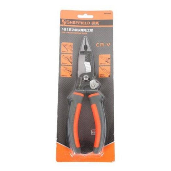 8 Inches 5-In-1 Multifunctional Electrical Needle Nose Pliers Wire Stripping Cutter