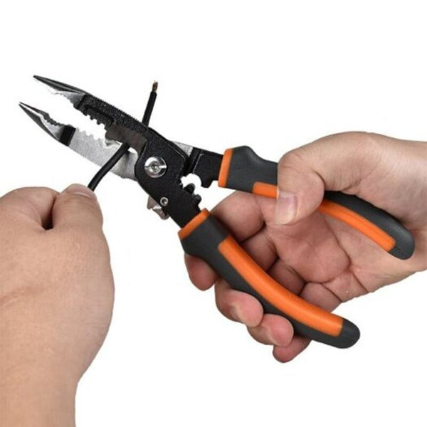8 Inches 5-In-1 Multifunctional Electrical Needle Nose Pliers Wire Stripping Cutter