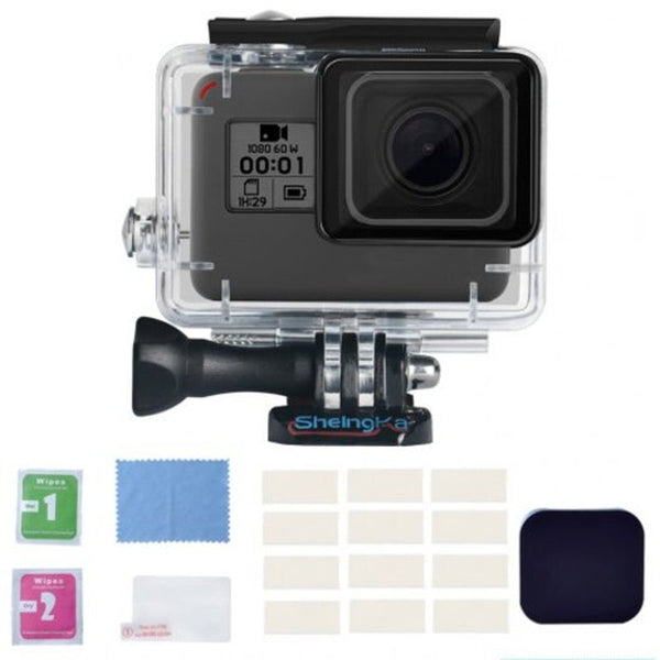 Outdoor Waterproof Protective Case Kit For Gopro Hero 5 / 6 7 2018 Action Camera White 4Pcs Underwater Cases & Housings