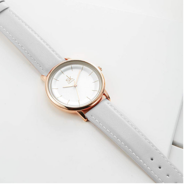 Veile Studios K0110l Simple Fashion Leather Quartz Waterproof Female Watch White Watches
