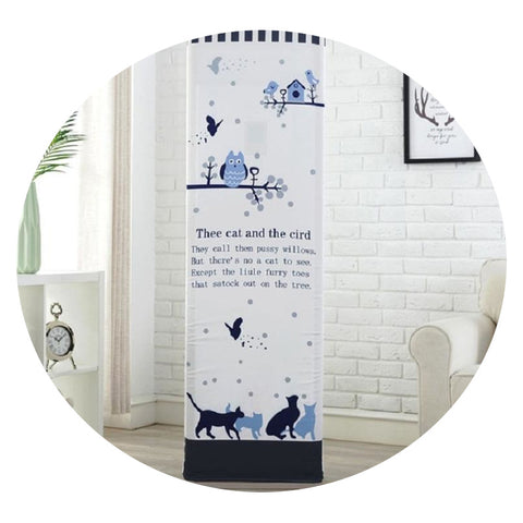 180X55x35cm All Inclusive Fabric Dust Cover For Vertical Cabinet Air Conditioners Cat And Bird Design Portable Air Conditioners