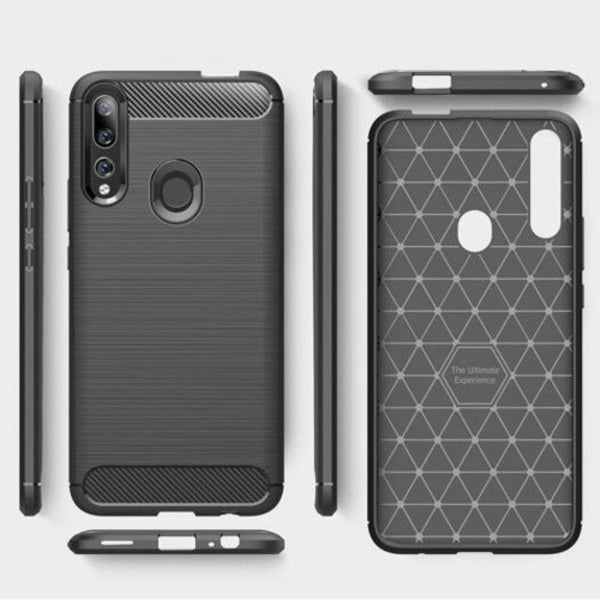 Shockproof Carbon Fiber Phone Case For Huawei Y9 Prime 2019 / Smart Z Black Cases Covers & Skins