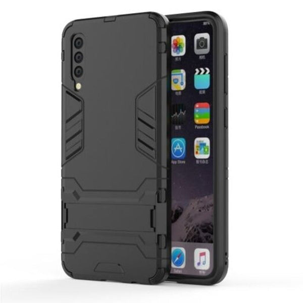 Shockproof Solid Hard With Stand Back Cover Case For Samsung Galaxy A50 Black Cases Covers & Skins