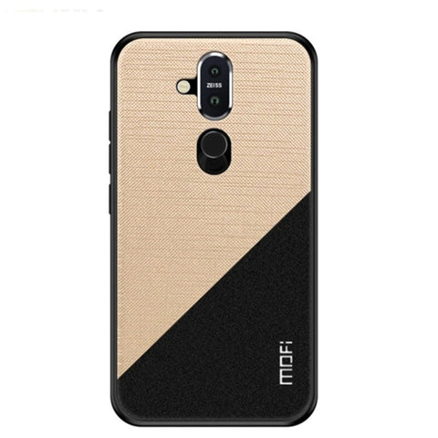 Shockproof Tpu Pc Cloth Pasted Case For Nokia X7 / 7.1 Plusgold