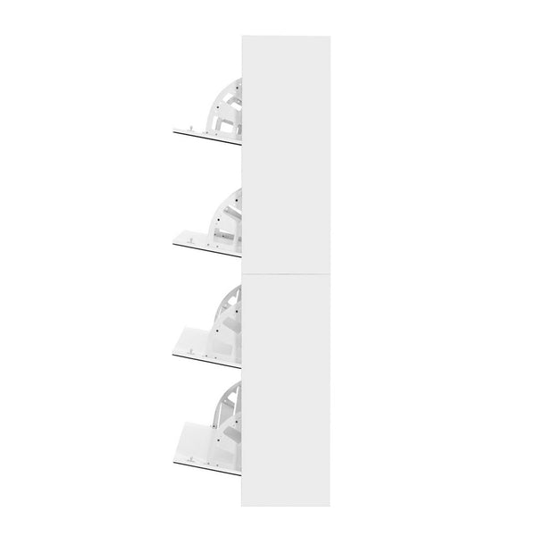 Artiss 5 Drawer Mirrored Shoe Cabinet White Shoe Cabinets