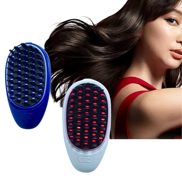 Home Use Electric Massage Comb Anti Hair Loss Vibration With Red Li Brushes & Combs