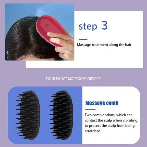 Home Use Electric Massage Comb Anti Hair Loss Vibration With Red Light Blue Therapy Laser Growth Brush