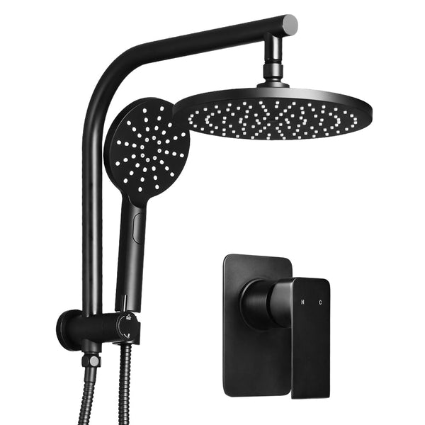 Cefito Wels 9'' Rain Shower Head Mixer Round Handheld High Pressure Wall Black Shower Heads & Combos