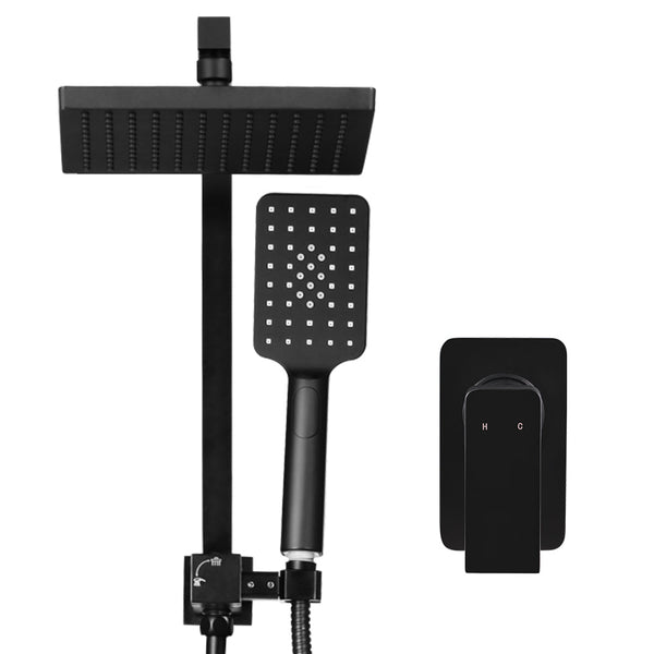 Cefito Wels 8'' Rain Shower Head Mixer Square Handheld High Pressure Wall Black Shower Heads & Combos