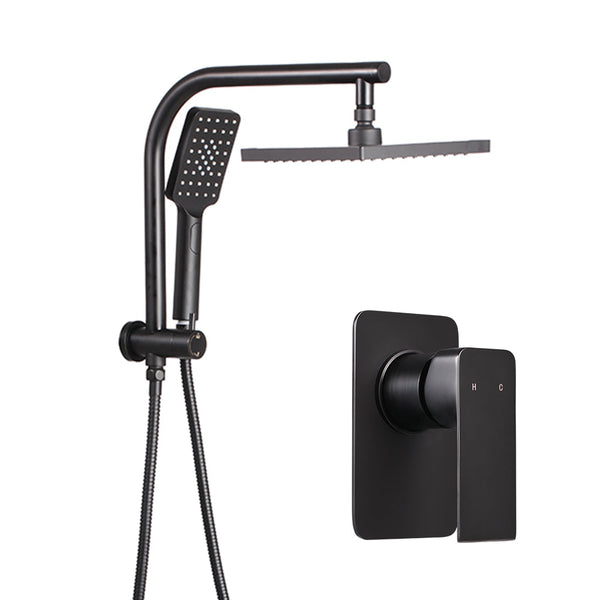 Cefito Wels 8'' Rain Shower Head Mixer Square Handheld High Pressure Wall Black Shower Heads & Combos
