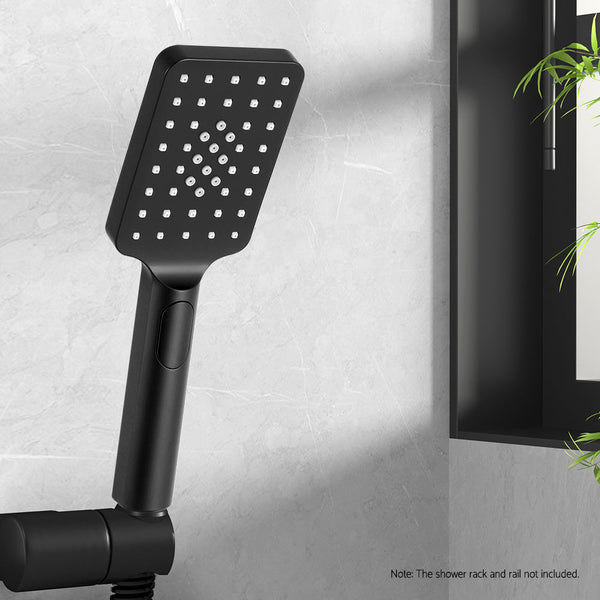 Handheld Shower Head 3.1'' High Pressure Spray Modes Square Black