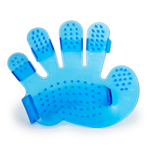 Creative Soft Plastic Bath Shower Brush Comb Massage Gloves For Pets Blue
