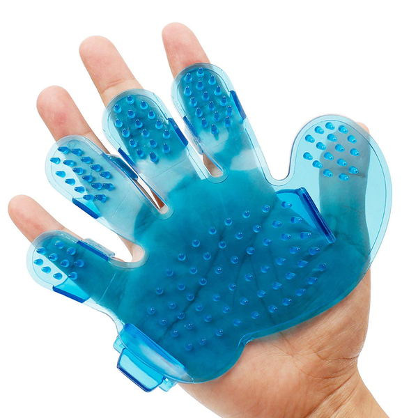 Creative Soft Plastic Bath Shower Brush Comb Massage Gloves For Pets Blue