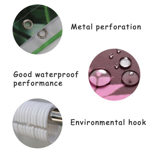 Palm Printed Polyester Waterproof Bath Shower Curtain Brown L Shower Curtains