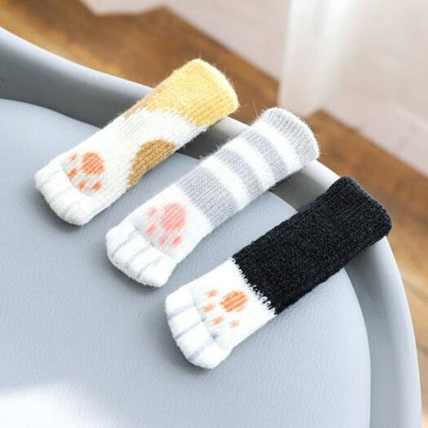 Silent Wearproof Table And Chair Foot Cover Floor Protective Mat 4Pcs Black