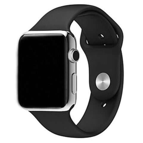 Silica Gel Band For Apple Watch Series 4 3 2 1 Black 42Mm