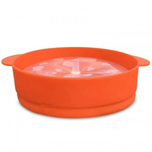 Popcorn Bowl High Temperature Resistant Silicone Bucket With Lid Orange