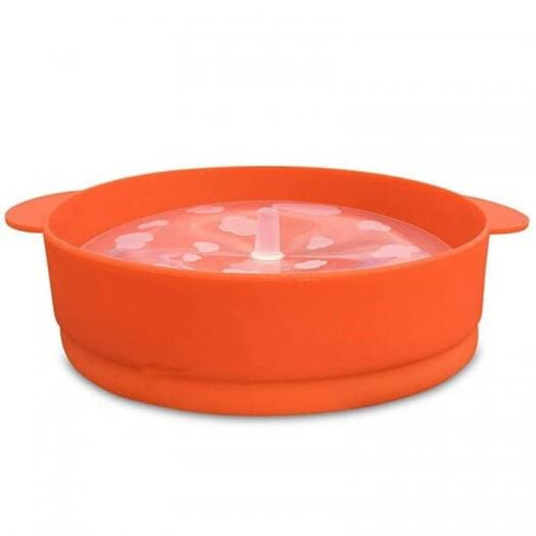 Popcorn Bowl High Temperature Resistant Silicone Bucket With Lid Orange Popcorn Makers