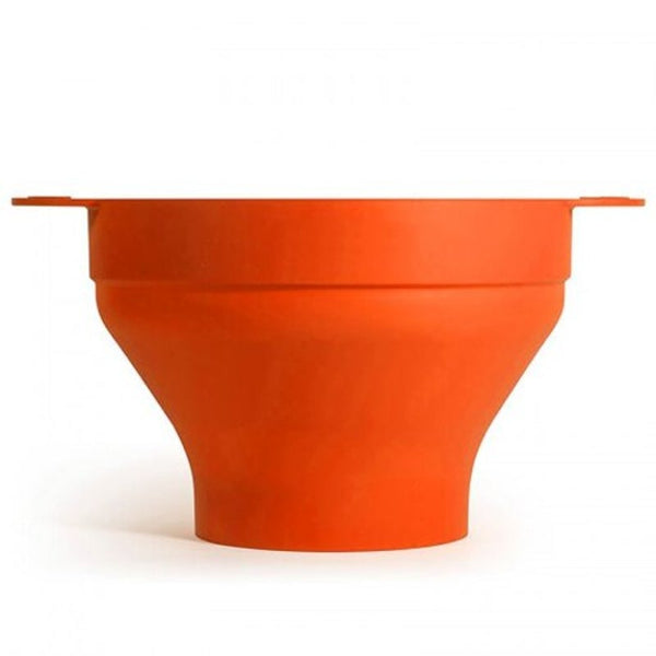 Popcorn Bowl High Temperature Resistant Silicone Bucket With Lid Orange Popcorn Makers