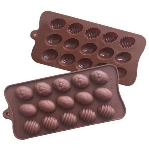 Silicone Easter Egg Shaped Chocolate Mould Brown Sugarcraft & Chocolate Moulds