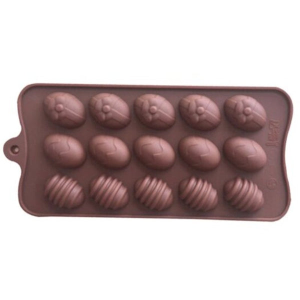 Silicone Easter Egg Shaped Chocolate Mould Brown Sugarcraft & Chocolate Moulds