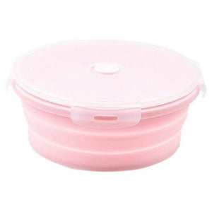Silicone Food Container Portable Lunch Box Pig Pink 500Ml