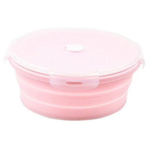 Silicone Food Container Portable Lunch Box Pig Pink 500Ml