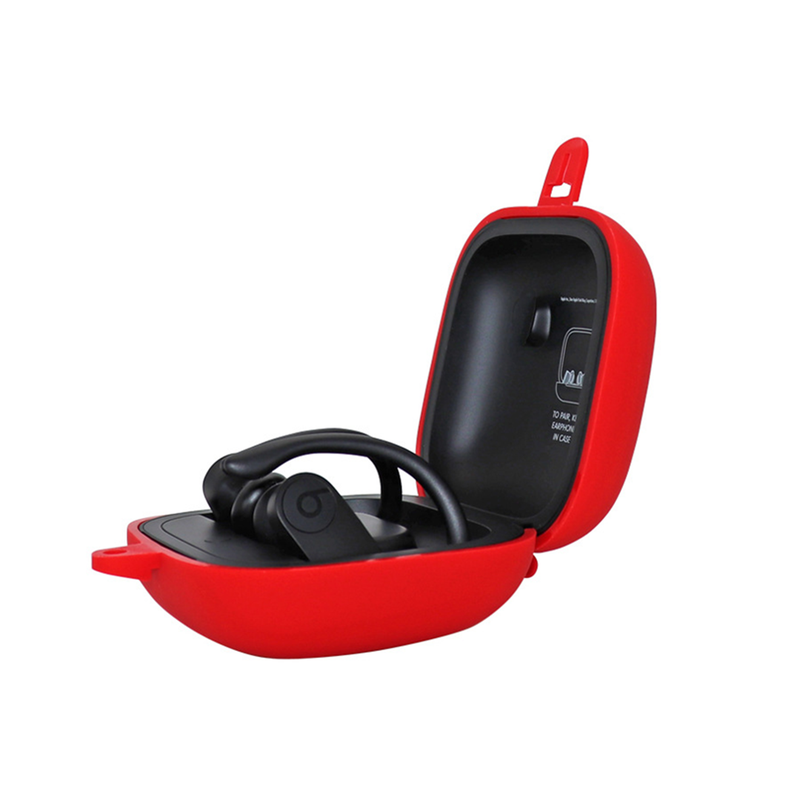 Silicone Headset Cover Wireless Storage Pack For Powerbeats Pro Red