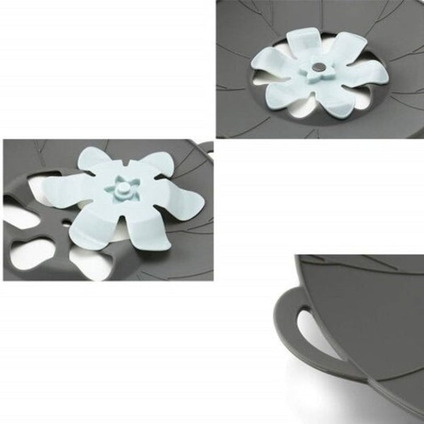 Silicone Lid Spill Stopper Cover For Pot Pan Kitchen Accessories Cooking Tools Gray Saucepan Accessories