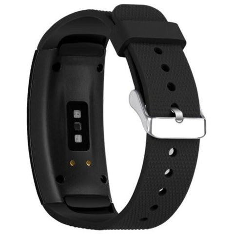 Silicone Replacement Strap For Samsung Gear Fit2 / Pro Black Watch Bands